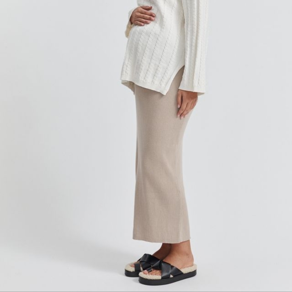 Légoe Heritage Catalina Knit Skirt In Oat Sz. 0